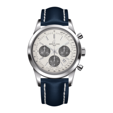 Breitling Transocean Chronograph Stainless Steel / Panda / Calf / Folding