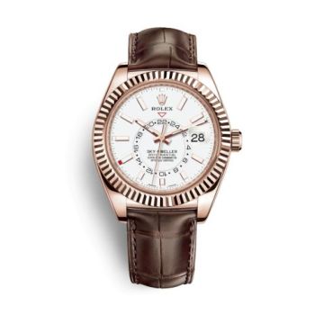 Rolex Sky-Dweller Everose / White / Alligator