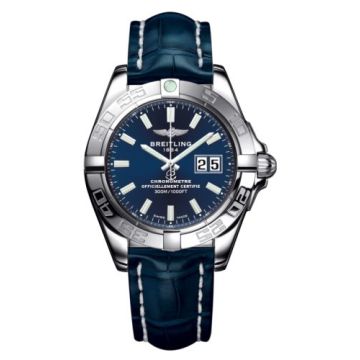 Breitling Galactic 41 Stainless Steel / Horizon Blue / Croco