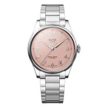 Kuoe Kyoto Royal Smith 90-006 Breguet Numerals Silver Case Pink Dial