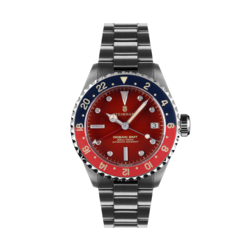 Steinhart Ocean 39 vintage GMT premium red ceramic diver watch