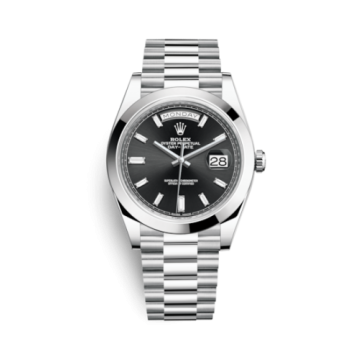 Rolex Day-Date 40 Platinum / Black - Diamond