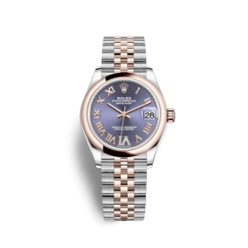 Rolex Datejust 31 Stainless Steel / Rose Gold / Domed / Aubergine - Roman / Jubilee