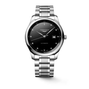Longines Master Collection 42 Date Stainless Steel / Black - Diamond / Bracelet