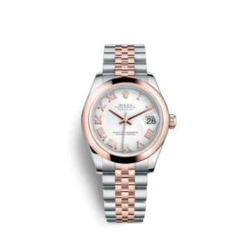 Rolex Datejust 31 Rolesor Everose Domed / Jubilee / White Roman