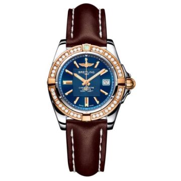Breitling Galactic 32 Stainless Steel / Rose Gold / Diamond / Metallica Blue / Calf