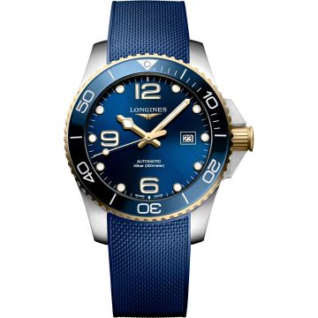 Longines HydroConquest 43 Automatic Stainless Steel - Yellow Gold / Blue / Rubber