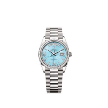 Rolex Day-Date 36 White Gold - Baguette / Turquoise / President