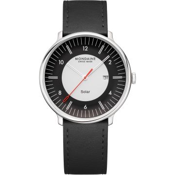 Mondaine Doppio Solar Black / White Ø 41