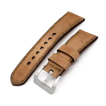 27mm Gunny X MT C3 Caitlin 3 Brown Handmade Leather Watch Band - 7mm