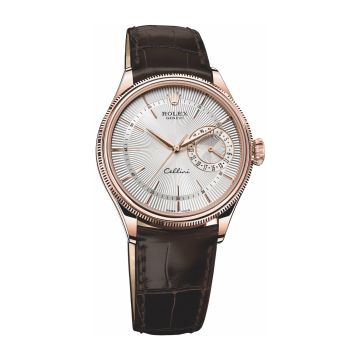 Rolex Cellini Date Everose / Silver / Alligator
