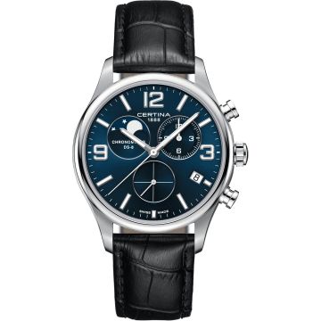 Certina DS-8 Chronograph Moon Phase Stainless Steel / Blue