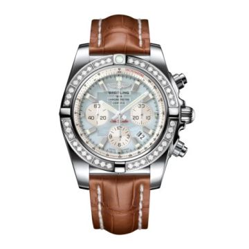 Breitling Chronomat 44 Stainless Steel / Diamond / Gray Pearl / Croco