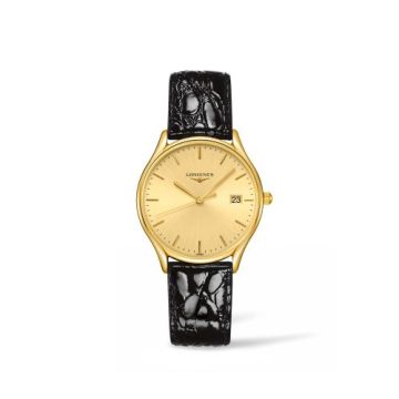 Longines Lyre Quartz 32 Yellow Gold PVD / Champagne / Strap