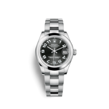 Rolex Datejust 31 Stainless Steel Domed / Oyster / Black Arabic