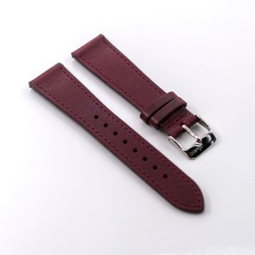 Vintage Veg Tan Italian Leather Garnet Red Watch Strap with Quick Release - 19mm