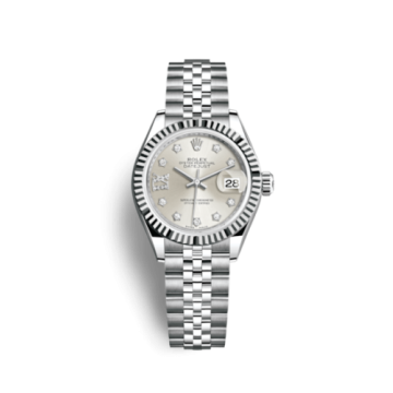 Rolex Lady-Datejust 28 Stainless Steel Fluted / Silver - Diamond / Jubilee