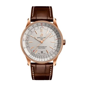 Breitling Navitimer Automatic 41 Automatic Red Gold / Silver / Croco / Pin