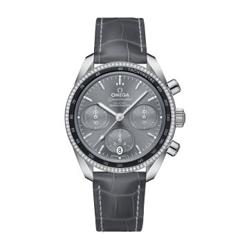 Omega Speedmaster Co-Axial 38 Stainless Steel / Diamond / Grey / Strap