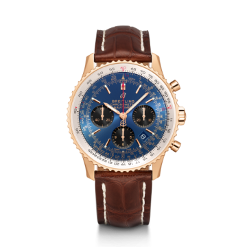 Breitling Navitimer 1 B01 Chronograph 43 Red Gold / Blue / Croco / Folding