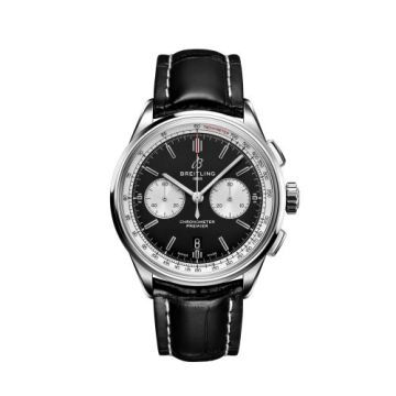 Breitling Premier B01 Chronograph 42 Stainless Steel / Black / Alligator / Folding