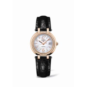 Longines PrimaLuna Automatic 30 Pink Gold Diamond Leather Funky MOP