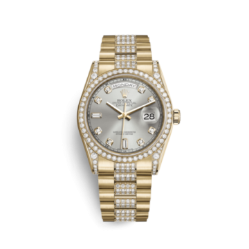 Rolex Day-Date 36 Yellow Gold Diamonds / President Diamonds / Silver Diamond
