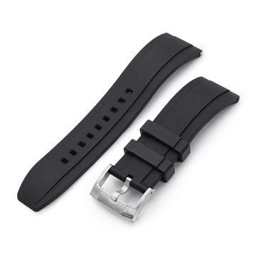 Ladder Black FKM Quick Release rubber watch strap, 24mm - 24mm