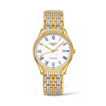 Longines Lyre 38.5 Automatic PVD Gold / White - Roman / Bracelet
