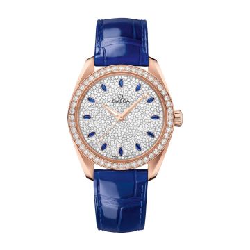 Omega Seamaster Aqua Terra 150M Master Chronometer 38 Sedna Gold / Diamond / Snow Sapphire / Alligator