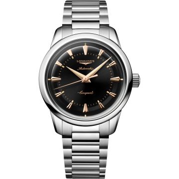 Longines Conquest Heritage 38 Stainless Steel / Black / Bracelet