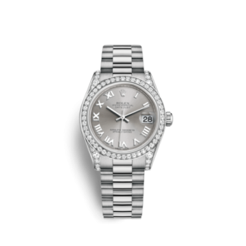 Rolex Datejust 31 White Gold Diamond / President / Rhodium Roman