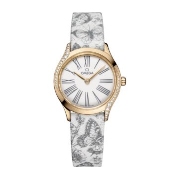 Omega Mini Trésor Quartz 26 Moonshine Gold - Diamond / White - Grey / Toile de Jouy