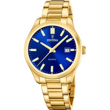 Festina Classic Date Gold / Blue 42mm