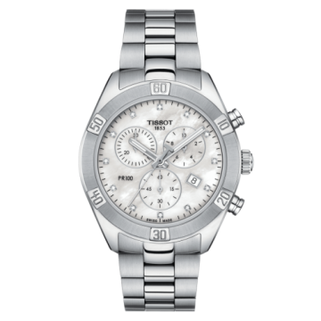 Tissot PR 100 Sport Chic Chronograph 38 Stainless Steel / MOP / Bracelet