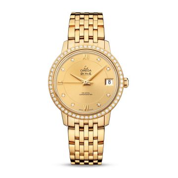 Omega De Ville Prestige Co-Axial 32.7 Yellow Gold / Diamond / Champagne / Bracelet