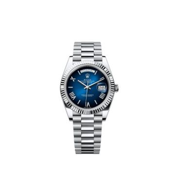 Rolex Day-Date 40 Platinum - Fluted / Blue Ombré