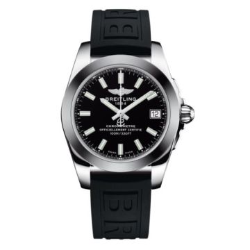 Breitling Galactic 36 Stainless Steel / SleekT / Trophy Black / Rubber