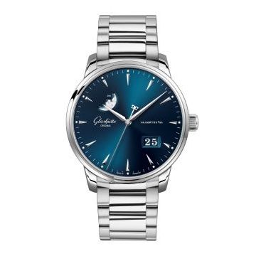 Glashütte Original Senator Excellence Panorama Date Moonphase Stainless Steel / Blue / Bracelet