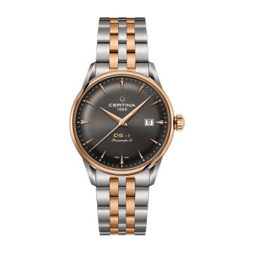 Certina DS-1 Powermatic 80 40 Stainless Steel / Rose Gold PVD / Grey / Bracelet