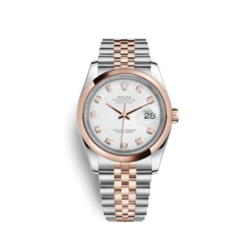 Rolex Datejust 36 Rolesor Everose Domed / Jubilee / White Diamond