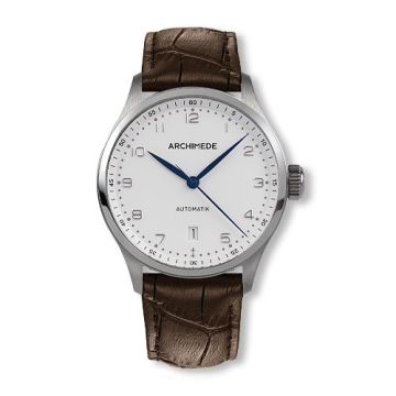 Archimede Klassik 39 Stainless Steel / Silver / Brown Leather