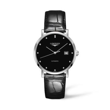 Longines Elegant Collection Automatic 39 Stainless Steel / Black / Strap