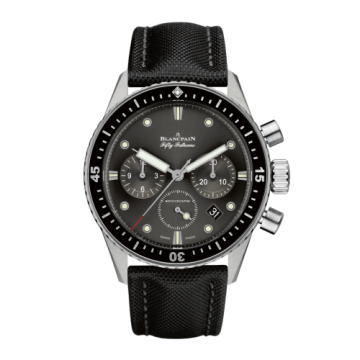 Blancpain Fifty Fathoms Bathyscaphe Flyback Chronograph Stainless Steel / Grey / Black Canvas