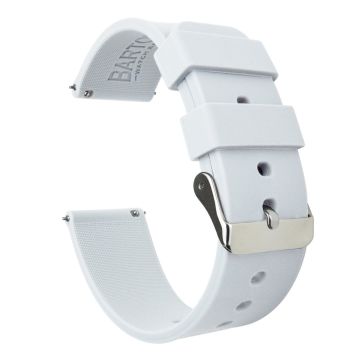 White Silicone Rubber Quick Release Watch Band - 24mm