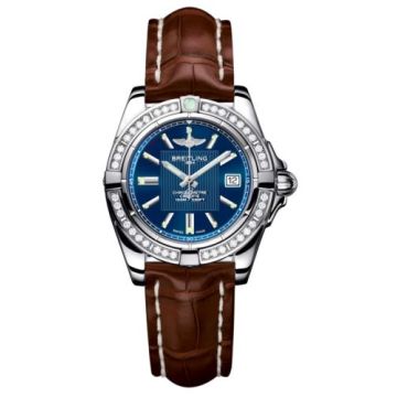 Breitling Galactic 32 Stainless Steel / Diamond / Metallica Blue / Croco