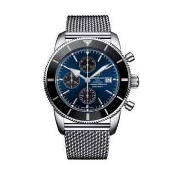 Breitling Superocean Heritage II 46 Chronograph Stainless Steel / Black / Blue /  Milanese