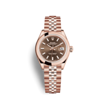Rolex Lady-Datejust 28 Everose Domed / Jubilee / Chocolate