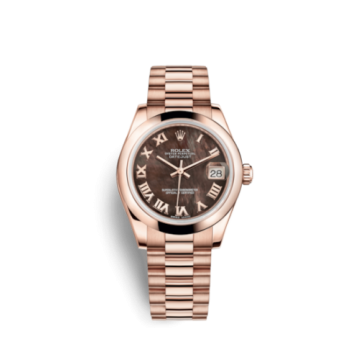 Rolex Datejust 31 Everose Domed / President / Brown MOP Roman