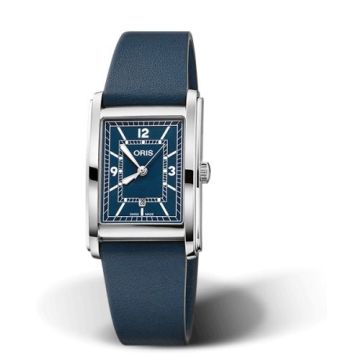 Oris Rectangular Date 25.5 Stainless Steel / Blue